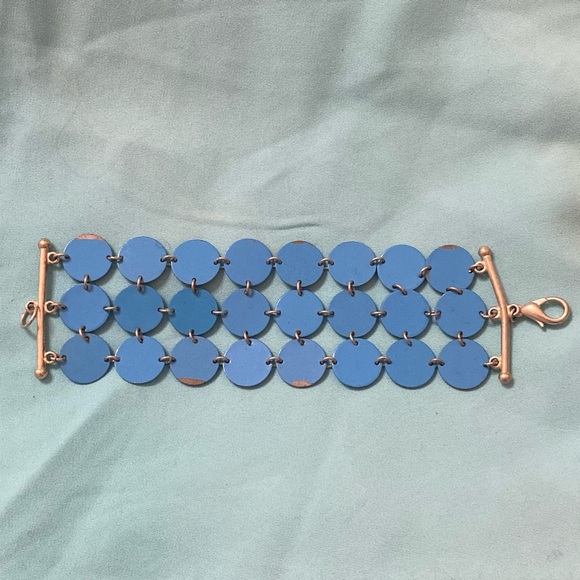 Vintage Blue Disc Bracelet - Picture 2 of 9